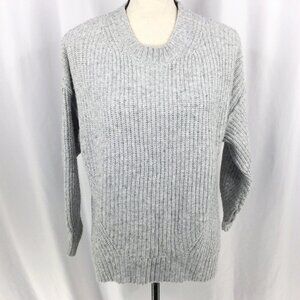 American Eagle Boyfriend Sweater Womens Size Small Oversized Gray Ribbed